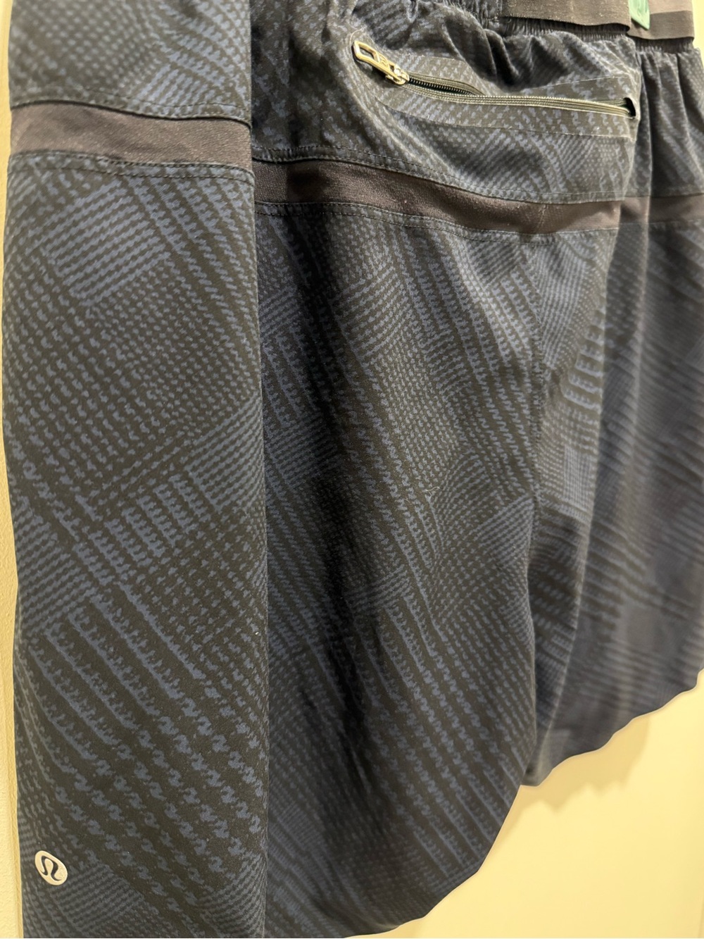 lululemon athletica Navy black and blue Athletic Shorts with Drawstring Waist